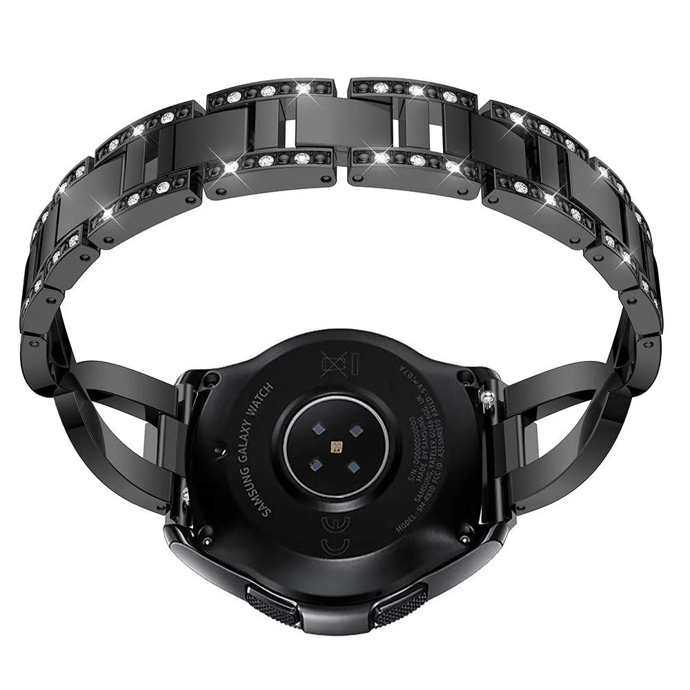 22mm Diamond Decor Stainless Steel Smart Watch Band for Samsung Gear S3 Classic/Frontier/Gear 2 R380 etc - Black - 2