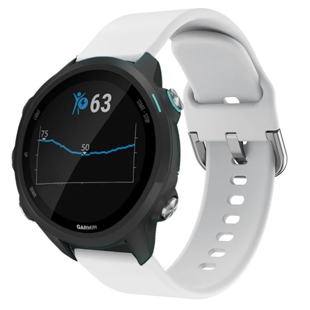20mm Silicone Smart Watch Band for Garmin Forerunner 245 - White - 2