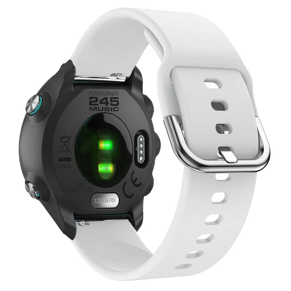 20mm Silicone Smart Watch Band for Garmin Forerunner 245 - White - 3