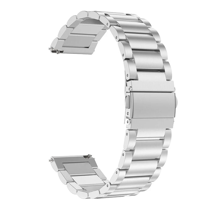 Three Beads Folding Clasp Stainless Steel Watch Strap for Garmin Forerunner 245 - Silver - 3