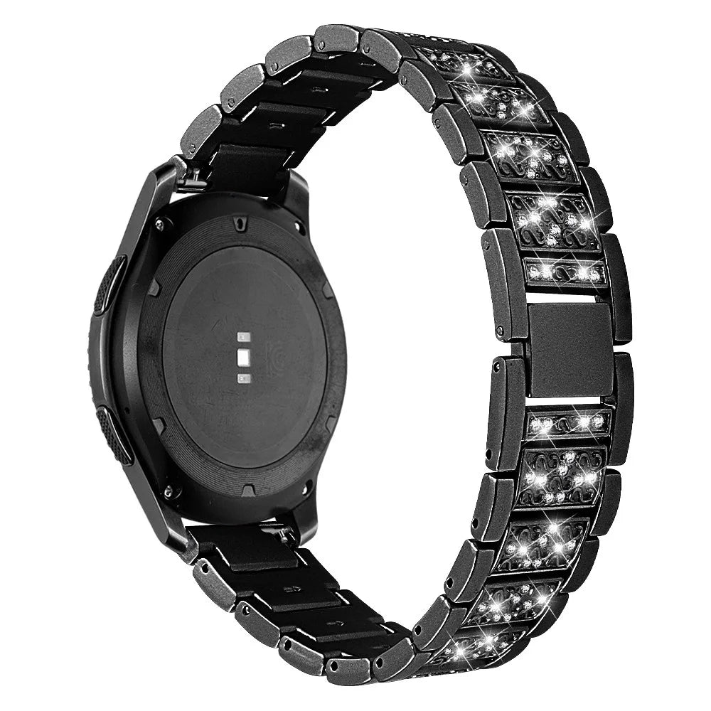 22mm Rhinestone Decor Stainless Steel Smart Watchband for Samsung Gear S3 Classic/Frontier - Black - 1