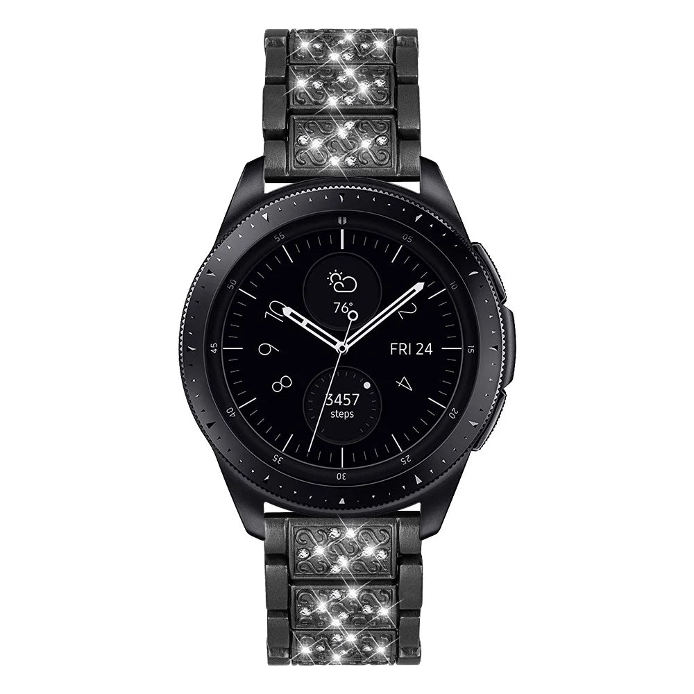22mm Rhinestone Decor Stainless Steel Smart Watchband for Samsung Gear S3 Classic/Frontier - Black - 2