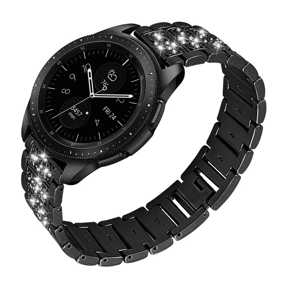 22mm Rhinestone Decor Stainless Steel Smart Watchband for Samsung Gear S3 Classic/Frontier - Black - 3