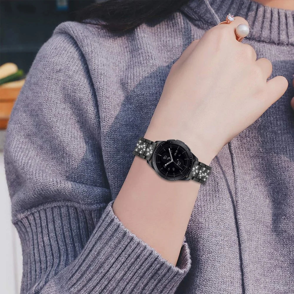 22mm Rhinestone Decor Stainless Steel Smart Watchband for Samsung Gear S3 Classic/Frontier - Black - 4