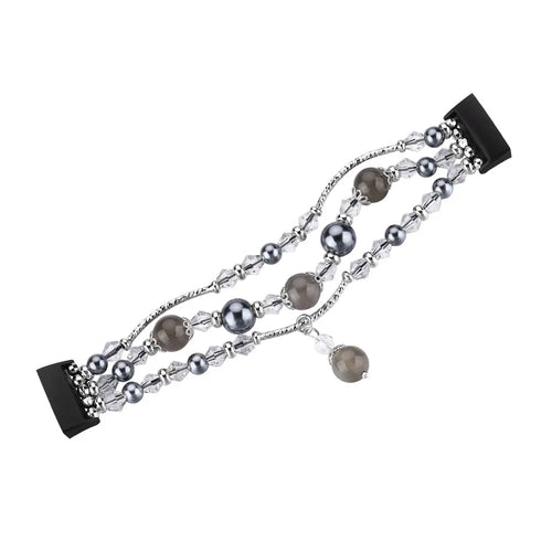 Natural Jewelry Agate Women Lady Smart Watch Band for Fitbit Charge 4 / 3 - Black - 1