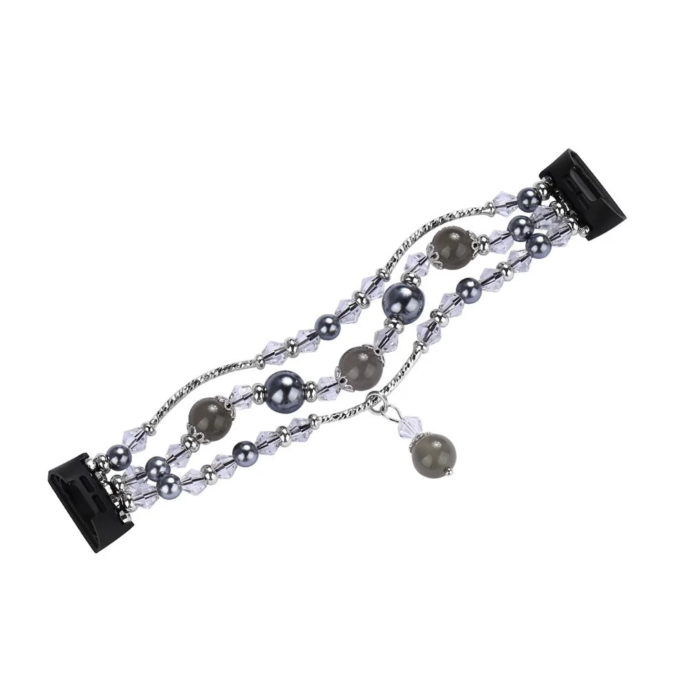 Natural Jewelry Agate Women Lady Smart Watch Band for Fitbit Charge 4 / 3 - Black - 4