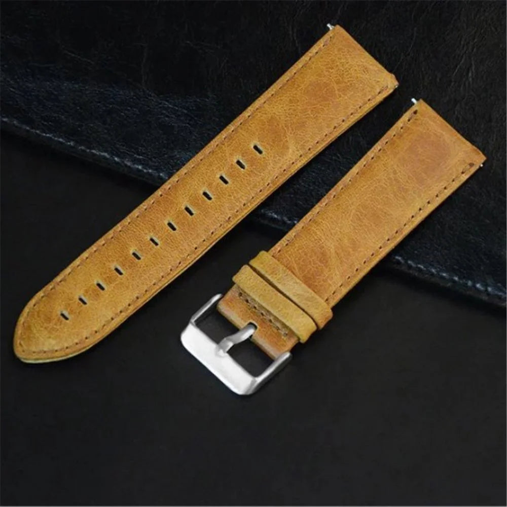20mm Crazy Texture Genuine Leather Watch Band Bracelet Strap for Samsung Gear S2 Classic / S3 Classic - Light Brown - 3