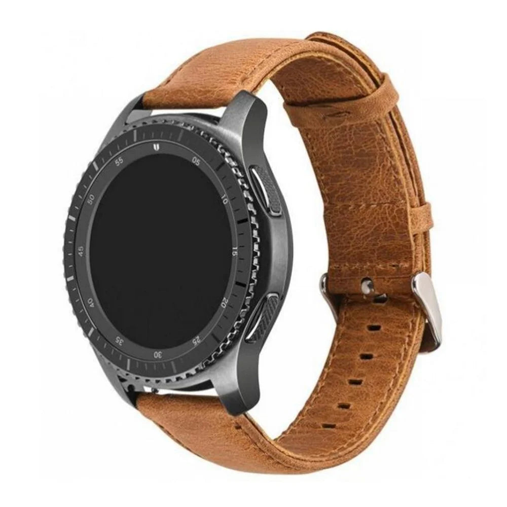 20mm Crazy Texture Genuine Leather Watch Band Bracelet Strap for Samsung Gear S2 Classic / S3 Classic - Light Brown - 6