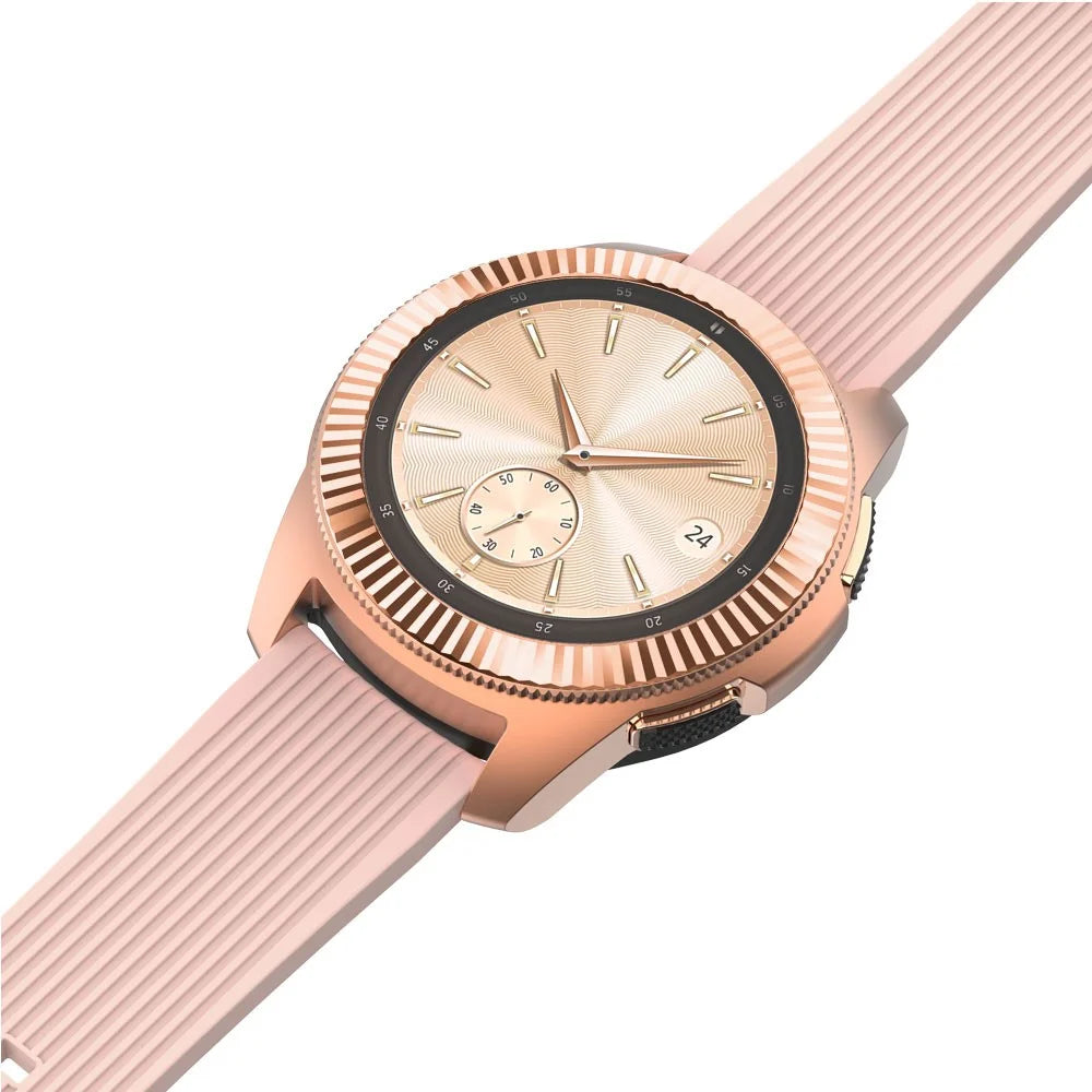 Bezel Ring Adhesive Frame Case Cover Anti Scratch Stainless Steel Protection Accessories for Samsung Galaxy Watch 42mm - Rose Gold - 3