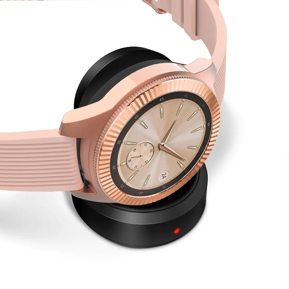 Bezel Ring Adhesive Frame Case Cover Anti Scratch Stainless Steel Protection Accessories for Samsung Galaxy Watch 42mm - Rose Gold - 5
