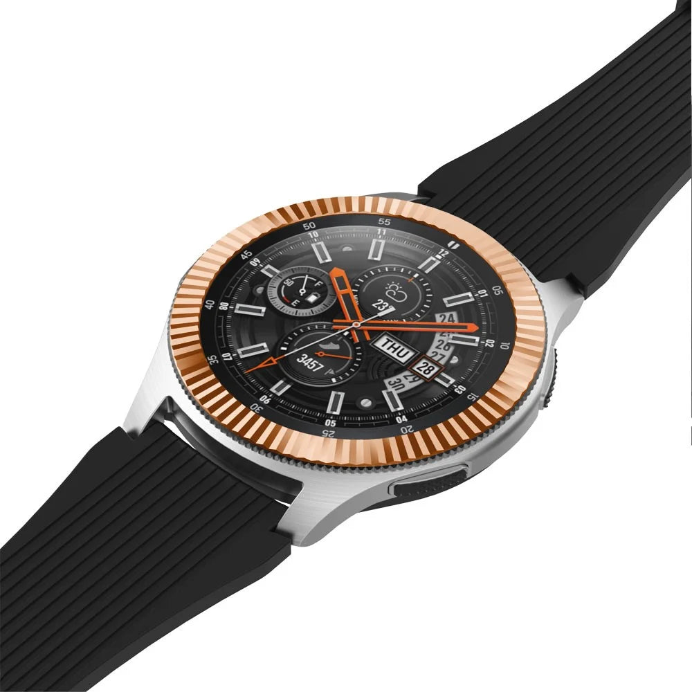 Anti Scratch Stainless Steel Metal Bezel Ring Protective Accessories for Samsung Galaxy Watch 46mm - Rose Gold - 3