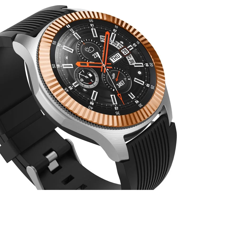 Anti Scratch Stainless Steel Metal Bezel Ring Protective Accessories for Samsung Galaxy Watch 46mm - Rose Gold - 4