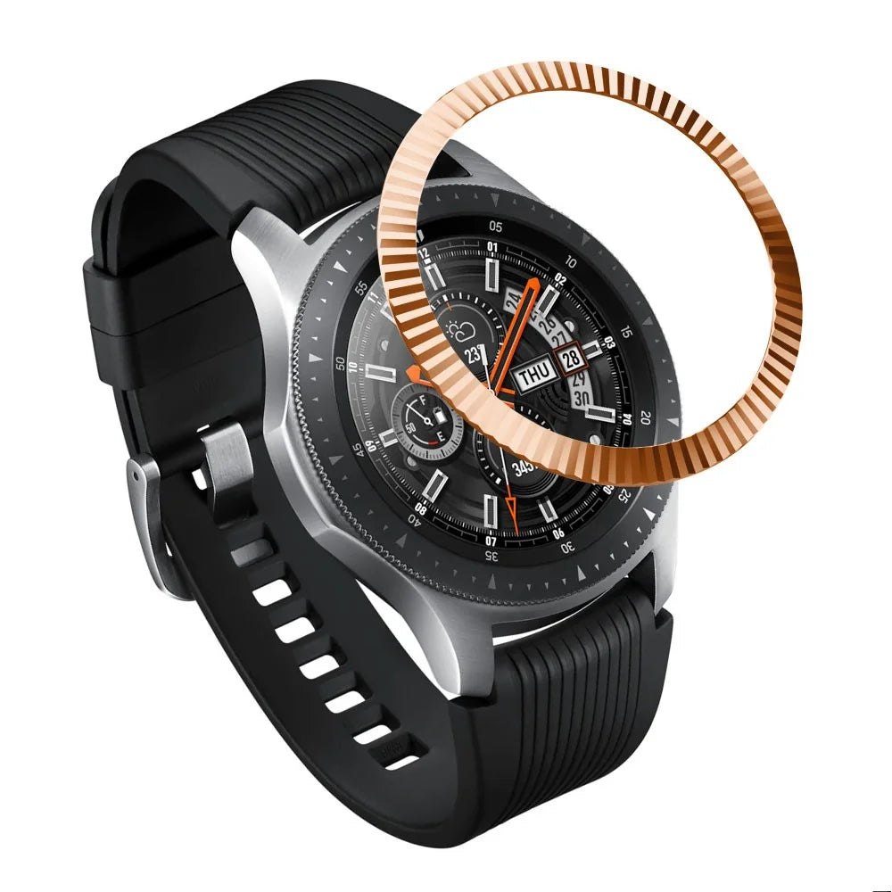Anti Scratch Stainless Steel Metal Bezel Ring Protective Accessories for Samsung Galaxy Watch 46mm - Rose Gold - 6