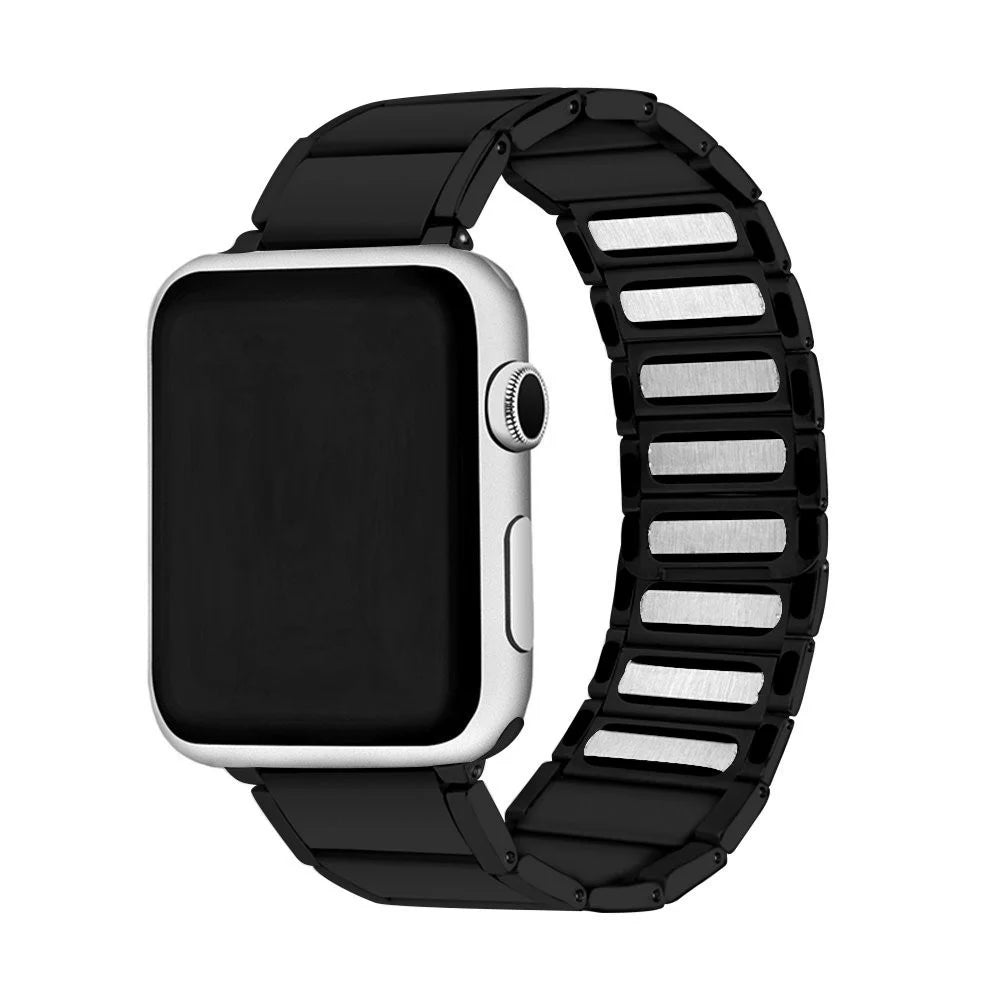 Magnetic Stainless Steel Watch Band for Apple Watch Series 11 10 42mm / 9 8 7 41mm / SE3 SE2 SE 6 5 4 40mm / 3 2 1 38mm -  Black - 2