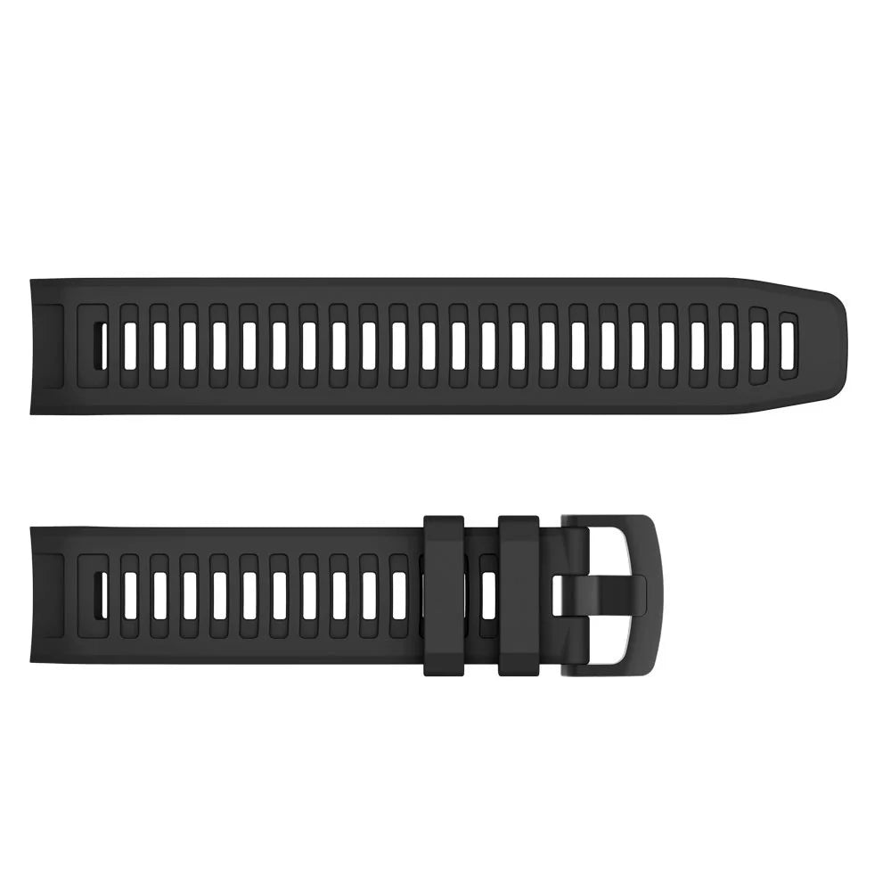 For Garmin Instinct Silicone Watch Band Replacement Sporty Wrist Strap - Black - 4
