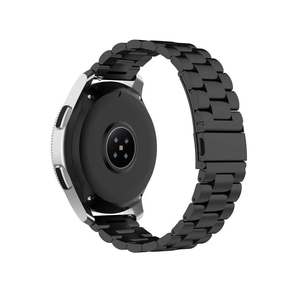22mm Steel Watch Band for Huawei Watch GT Active / Samsung Galaxy Watch SM-R800 46mm, Three-bead Smart Watch Strap Bracelet - Black - 2