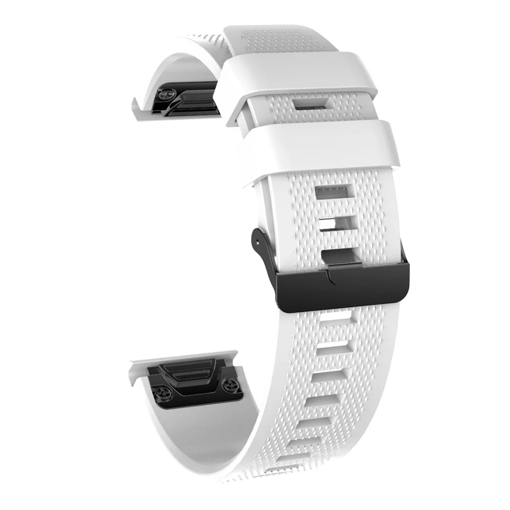Silicone Replacement Smart Watch Band for Garmin Fenix 5S - White - 1