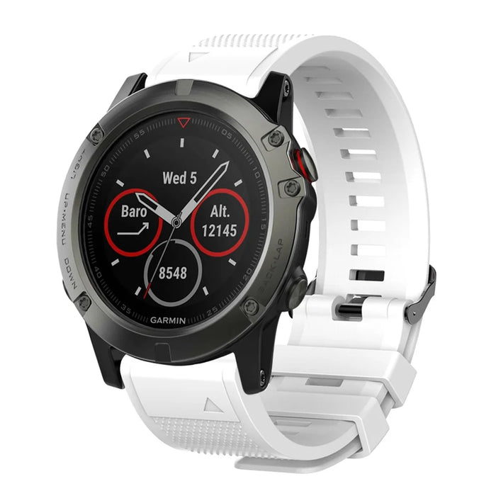 Silicone Replacement Smart Watch Band for Garmin Fenix 5S - White - 2