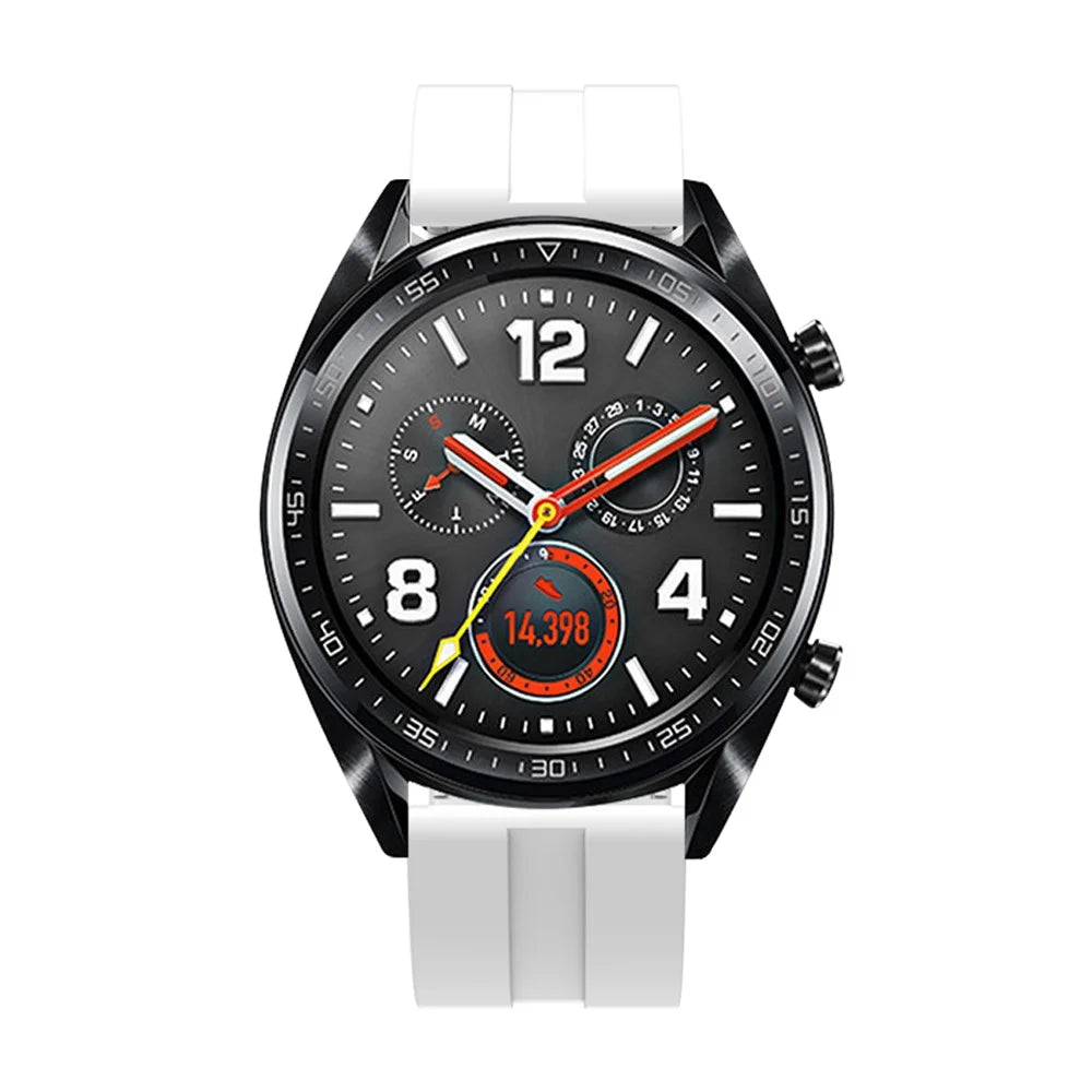 22mm Silicone Watch Strap Replacement Adjustable Watch Band for Huawei Watch GT - White - 3