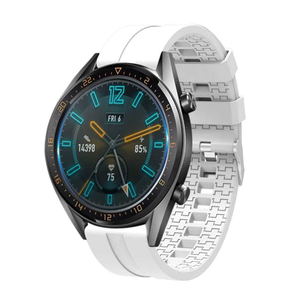 22mm Silicone Watch Strap Replacement Adjustable Watch Band for Huawei Watch GT - White - 5
