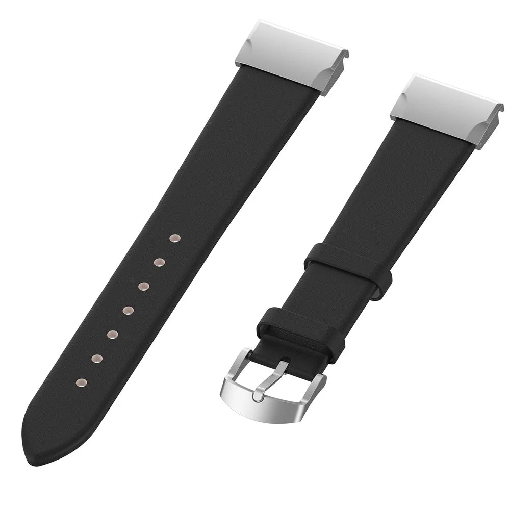 Genuine Leather Smart Watch Band Strap Replacement for Garmin Fenix 7S/5S - Black - 4