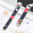 Top Layer Cowhide Leather Watchband Replacement for Samsung Galaxy Fit SM-R370 - Black/Red Flower - 3