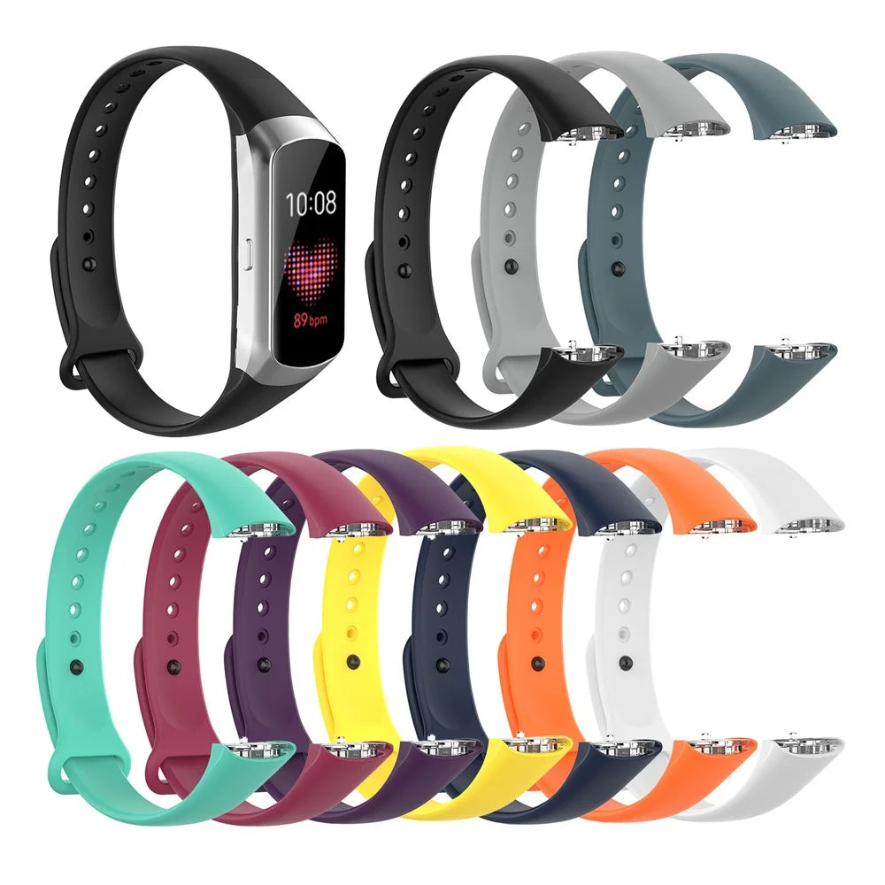 Silicone Smart Watch Replacement Strap for Samsung Galaxy Fit SM-R370 - Black - 7
