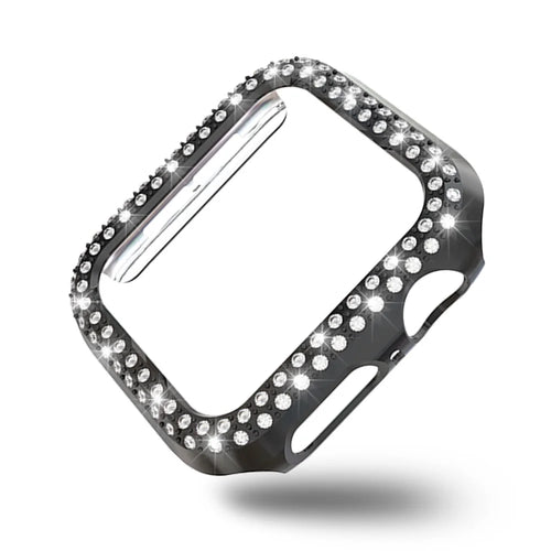 Dual-row Rhinestone Decor Smart Watch PC Case for Apple Watch Series 4 44mm - Black - 1
