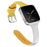 Genuine Leather Smart Watch Band for Fitbit Versa - Yellow/White/Pink - 2