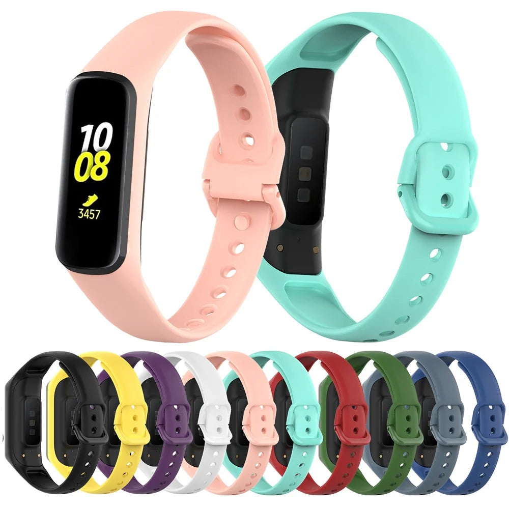 Silicone Smart Watch Band Strap Bracelet Replacement Strap for Samsung Galaxy Fit-e SM-R375 - Black - 7