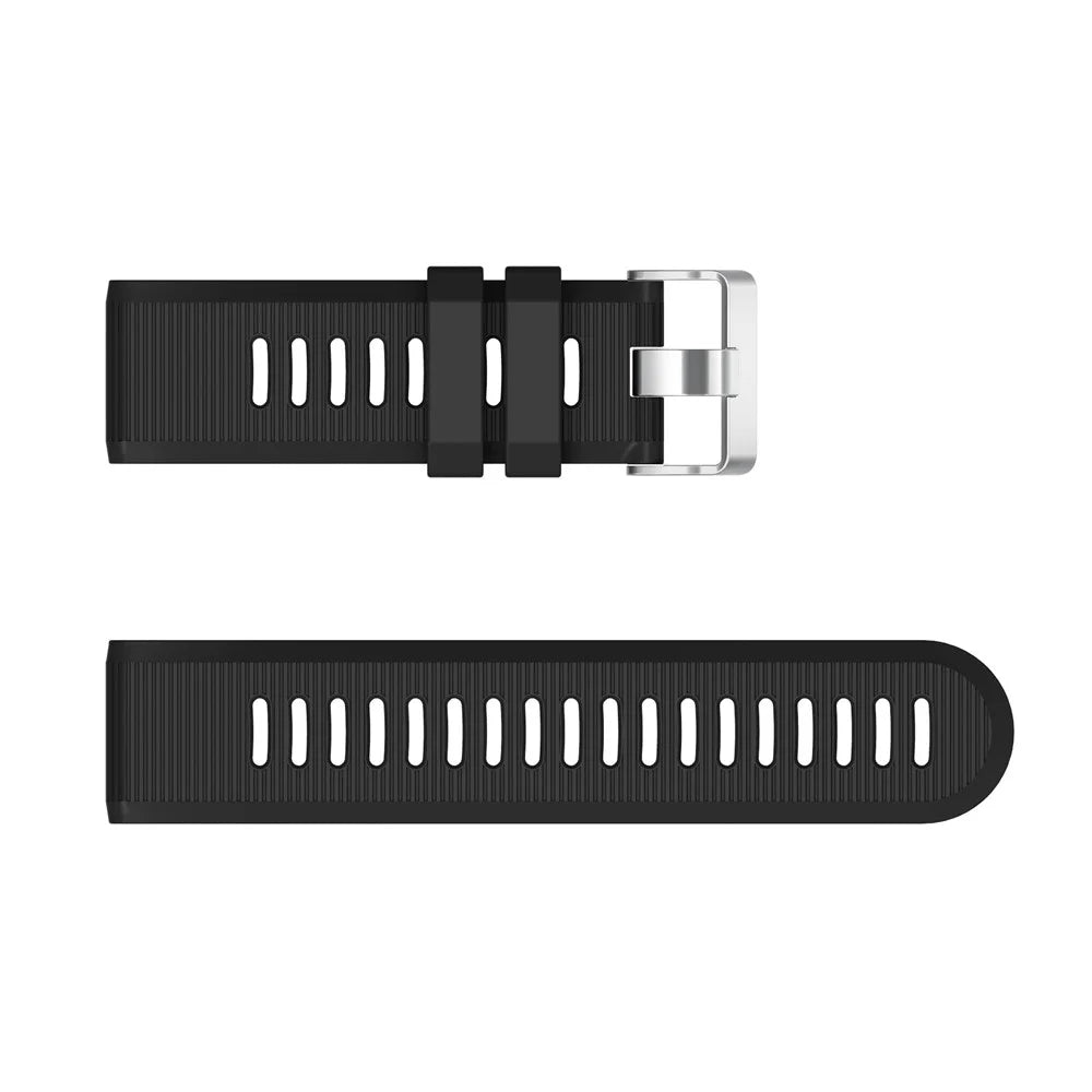 Cross Grain Silicone Smart Watch Band Strap Replacement for Garmin Fenix 7X / 6X Sapphire GPS / 6X Pro 51mm / 6X GPS / 5X GPS / 5X Plus - Black - 4