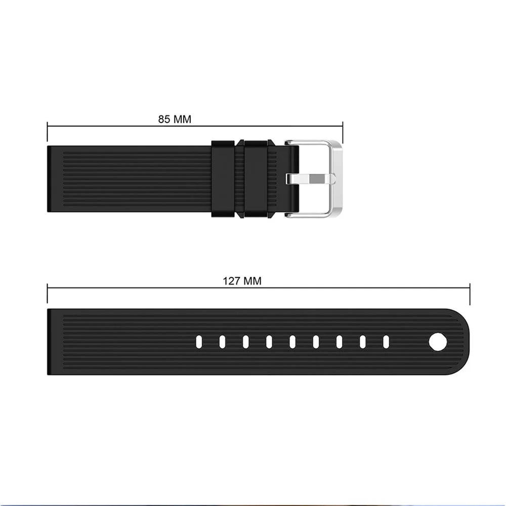 20mm Stripe Silicone Wrist Strap Replacement for Amazfit GTS/Amazfit Bip Lite - Black - 4