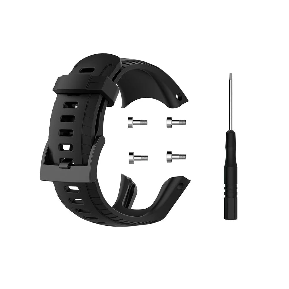 Soft Silicone Watch Band for Suunto 5 22.5mm - Black - 1