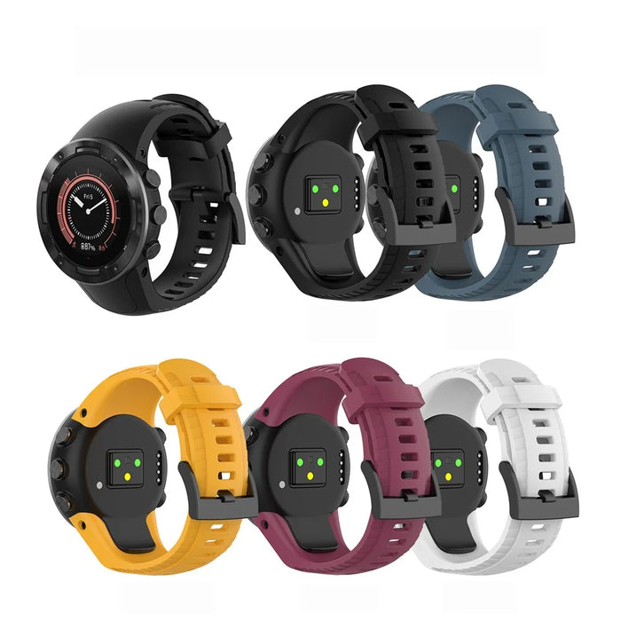 Soft Silicone Watch Band for Suunto 5 22.5mm - Black - 7