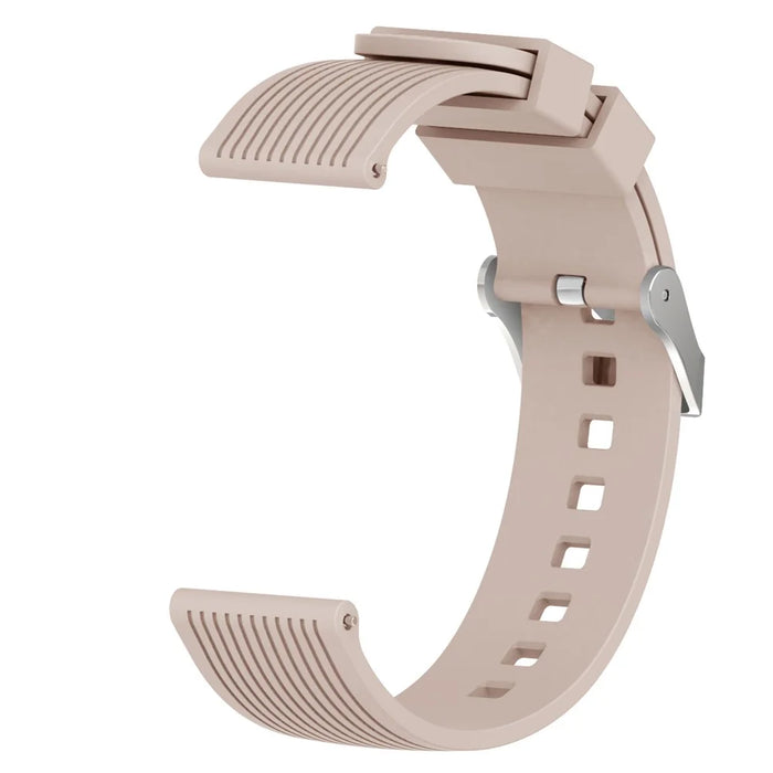20mm Stripe Texture Silicone Smart Watch Band for GarminMove Luxe/Move Style/Move 3/Move Venu - Khaki - 1