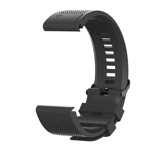 26mm Silicone Watch Band for Garmin Fenix 6X / 6X Pro / Fenix 5X / Fenix 5X Plus, Soft Watch Wrist Strap Replacement - Black - 1