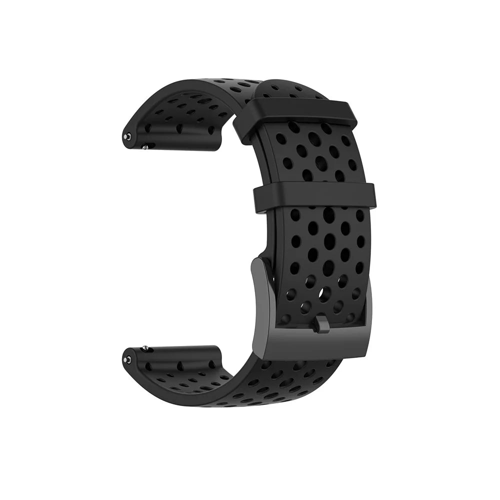 For Suunto Spartan Sport Wrist HR Baro/Suunto 9/D5I 24mm Silicone Watchband Replacement Smart Watch Strap - Black - 1