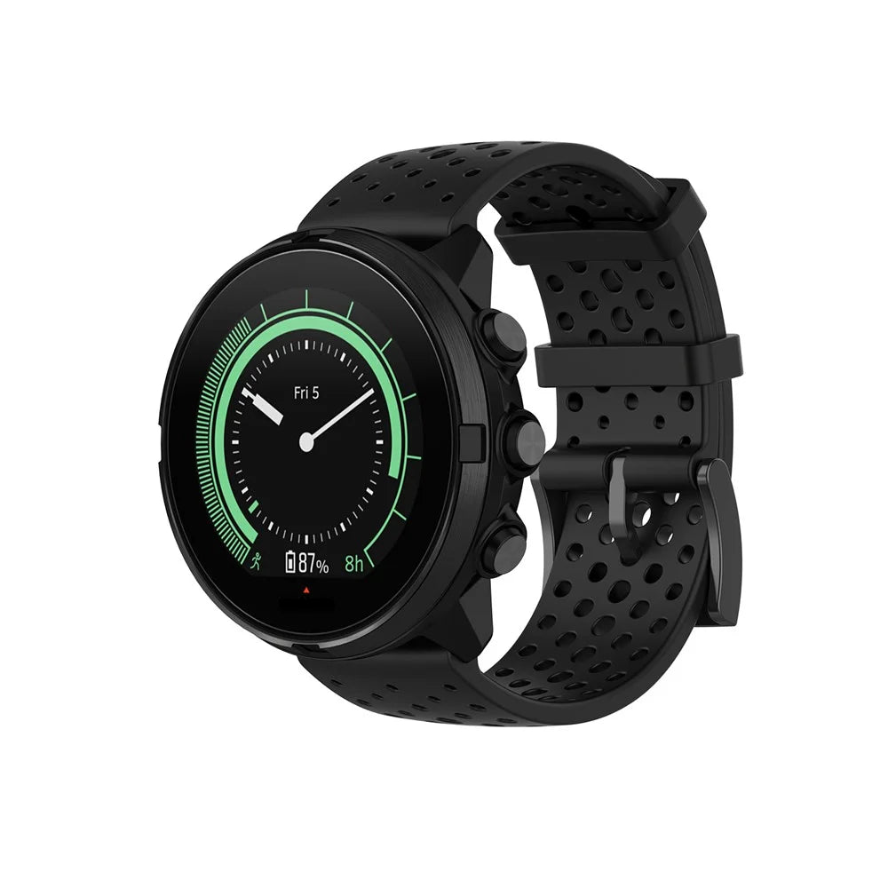For Suunto Spartan Sport Wrist HR Baro/Suunto 9/D5I 24mm Silicone Watchband Replacement Smart Watch Strap - Black - 2
