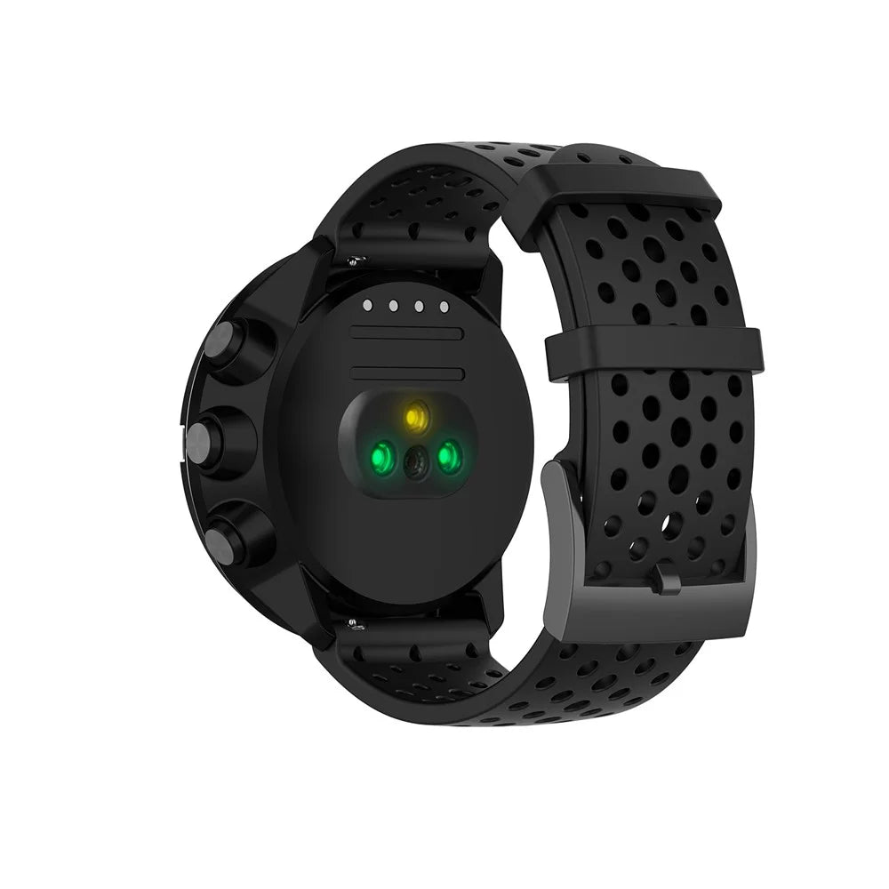 For Suunto Spartan Sport Wrist HR Baro/Suunto 9/D5I 24mm Silicone Watchband Replacement Smart Watch Strap - Black - 3