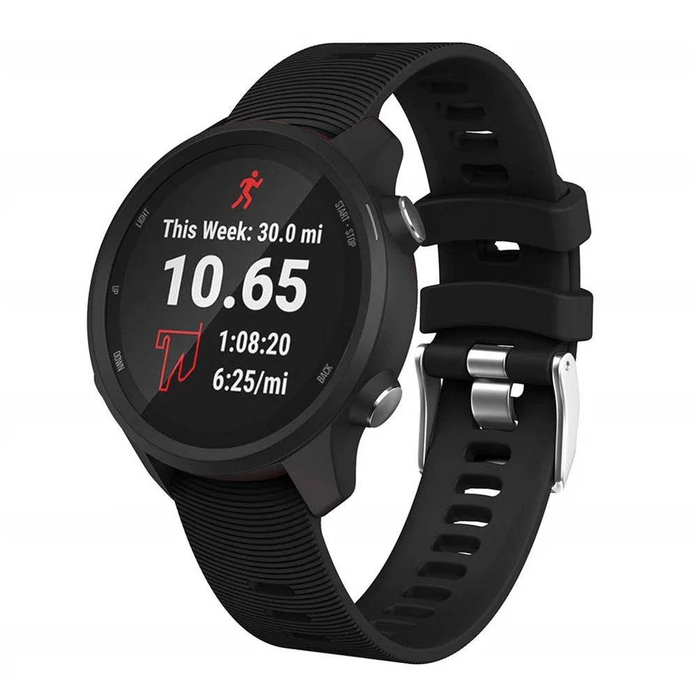 20mm Silicone Smart Watch Band for GarminMove Forerunner 245M/645M/Vivoactive 3t - Black - 6