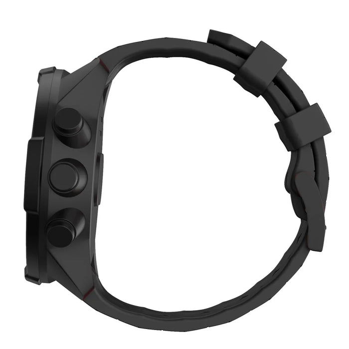 24mm Silicone Wrist Strap Replacement for Suunto 9 Baro - Black - 4