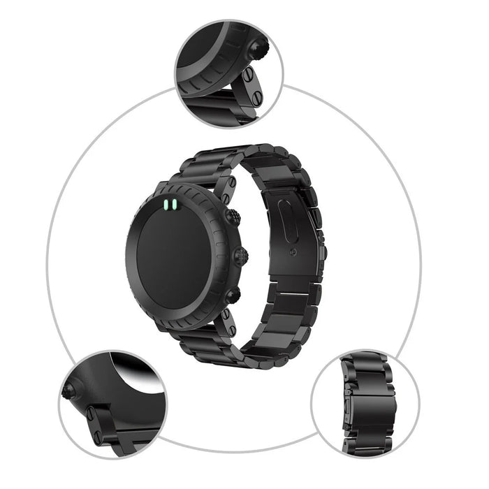 Stainless Steel Smart Watch Replacement Strap for Suunto Core - Black - 3
