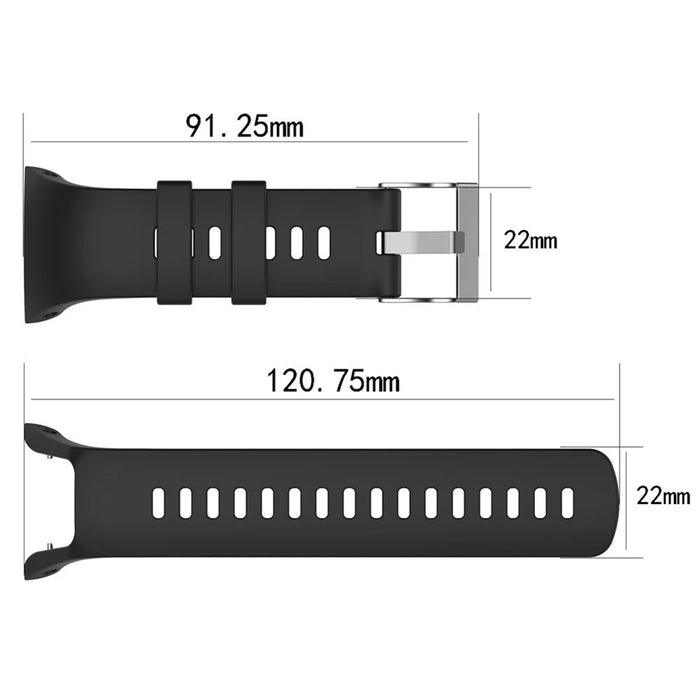 For Suunto Spartan Trainer Wrist HR Silicone Smart Watch Strap Adjustable Replacement Band - Black - 2