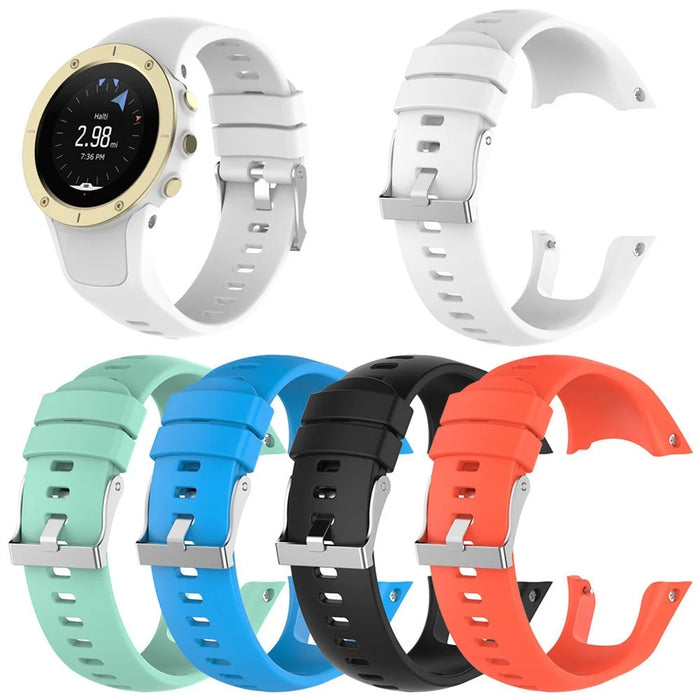 For Suunto Spartan Trainer Wrist HR Silicone Smart Watch Strap Adjustable Replacement Band - Black - 5