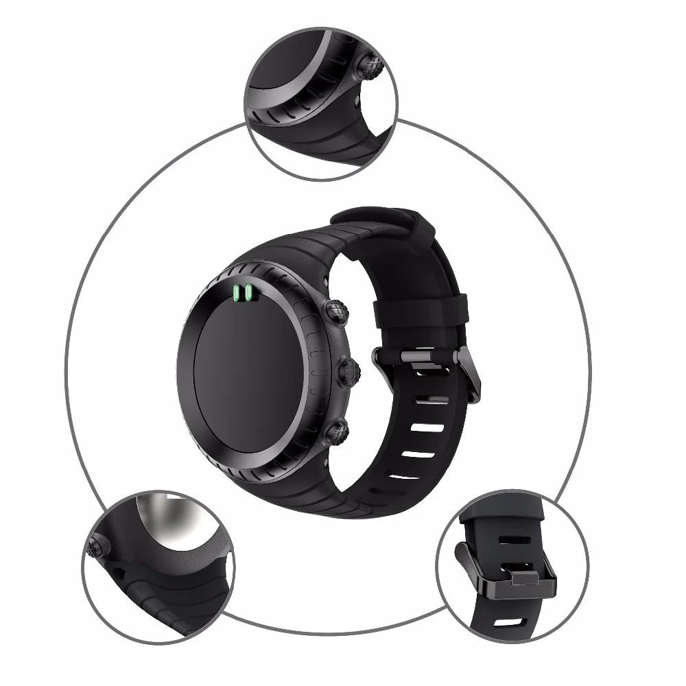 Silicone Replacement Smart Watch Band for Suunto Core - Black - 2