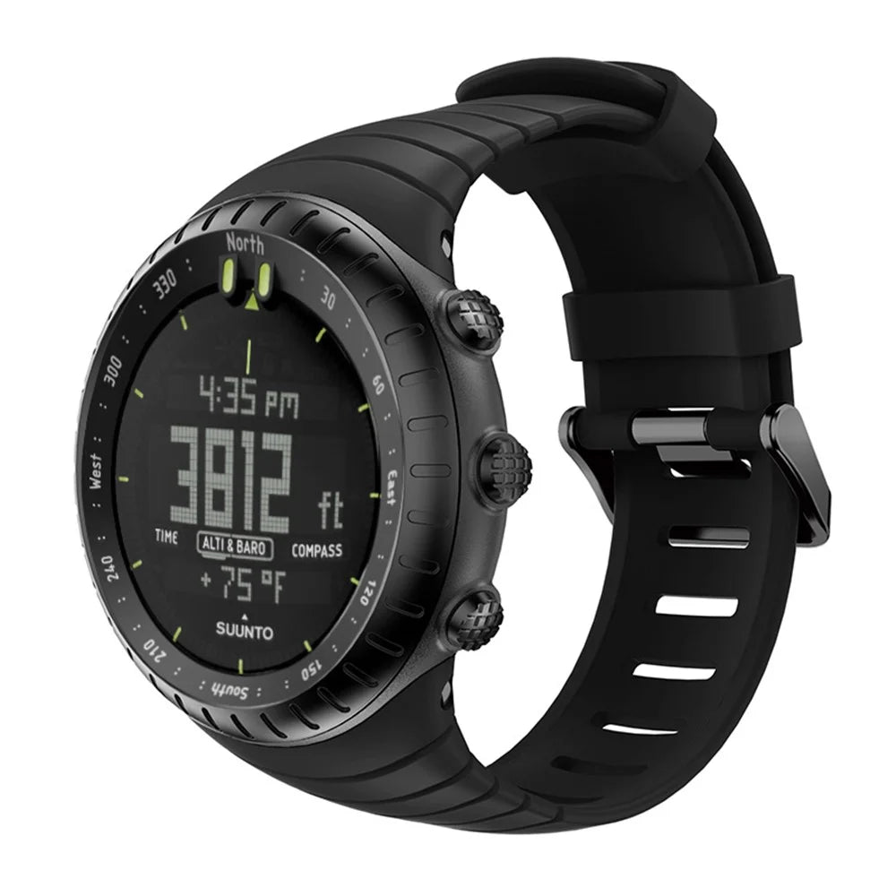 Silicone Replacement Smart Watch Band for Suunto Core - Black - 3