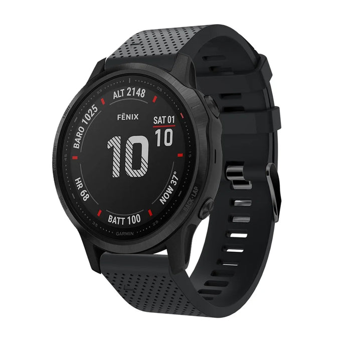 Silicone Smart Watch Replacement Strap for Garmin Fenix 6S - Black - 2