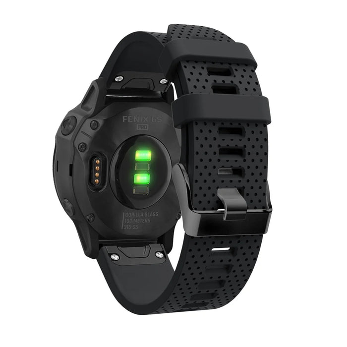 Silicone Smart Watch Replacement Strap for Garmin Fenix 6S - Black - 3