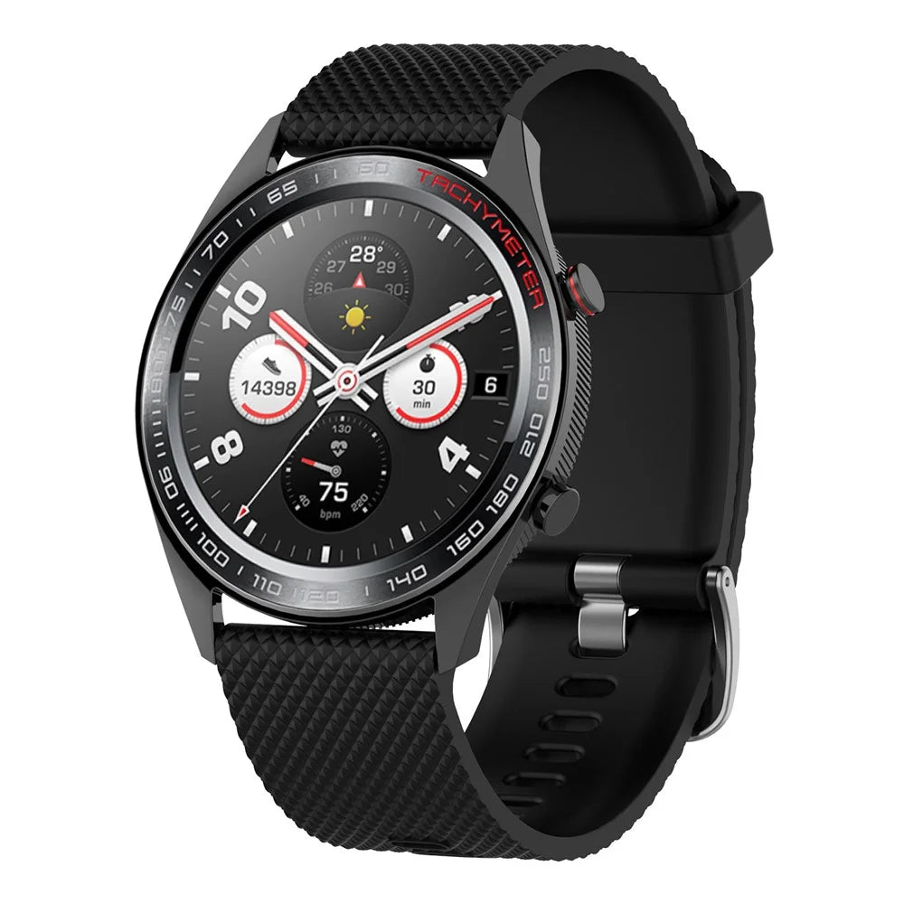 22mm Diamond Texture Silicone Smart Watch Band for Huawei Watch GT/Samsung Galaxy Watch 46mm, etc - Black - 2