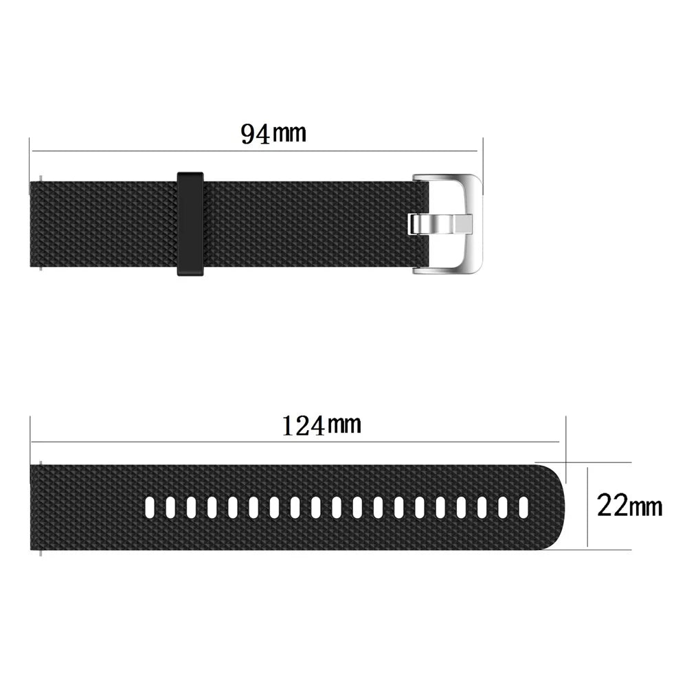 22mm Diamond Texture Silicone Smart Watch Band for Huawei Watch GT/Samsung Galaxy Watch 46mm, etc - Black - 4